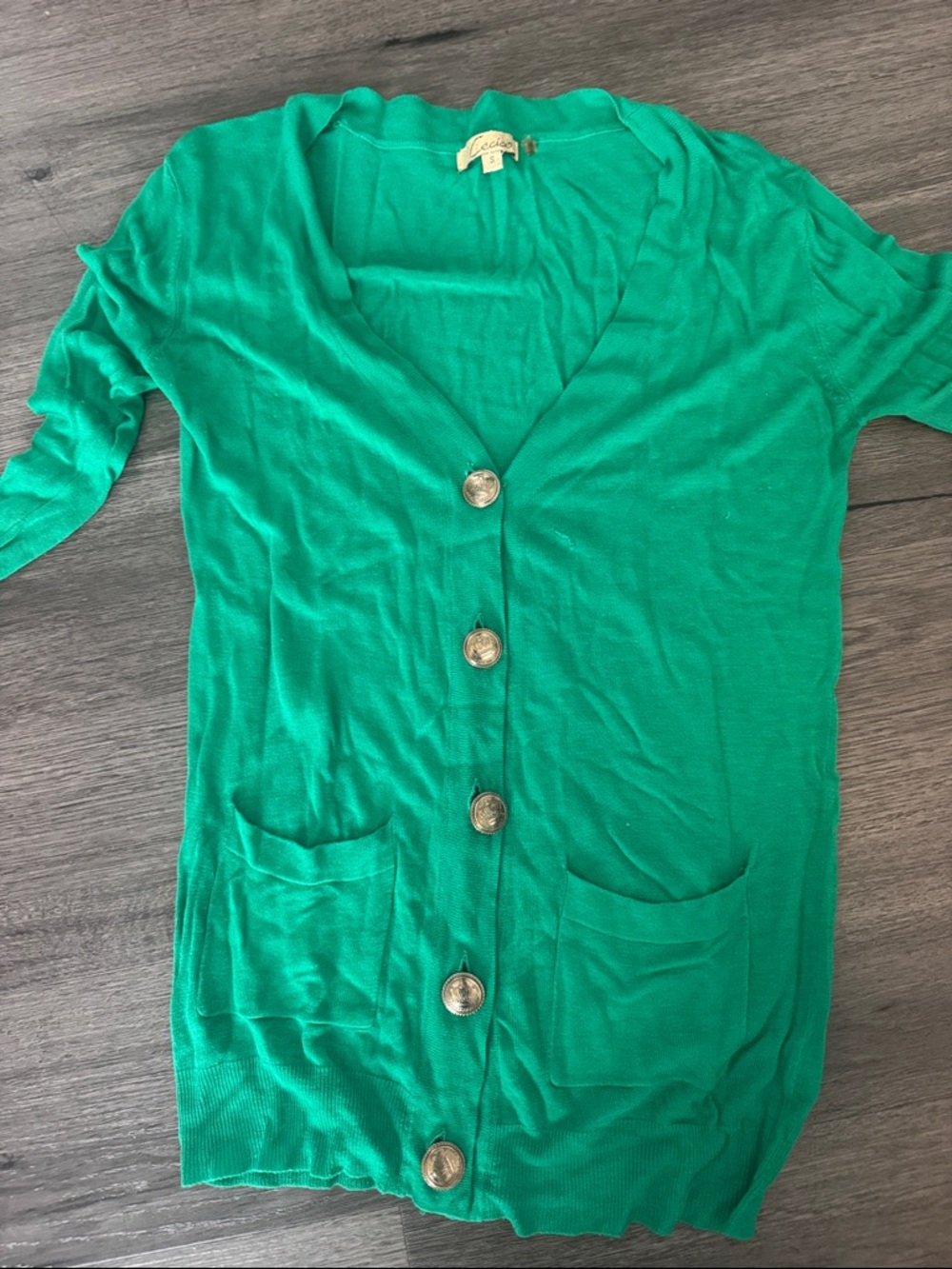 Cecico Green Lightweight Button-Front Cardigan